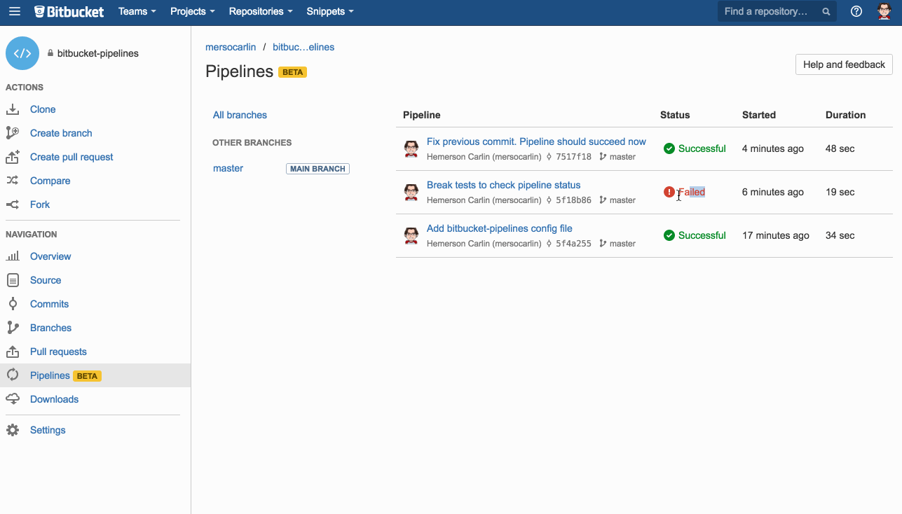 Pipeline output Pipeline output